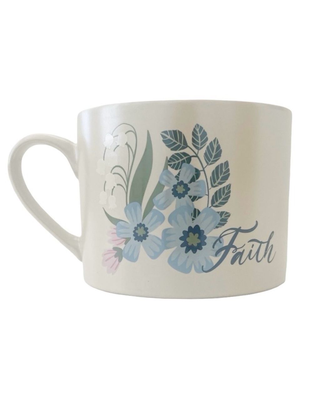 Fig & Fern “Faith” Floral Ceramic Oversized Coffee Tea Mug NEW